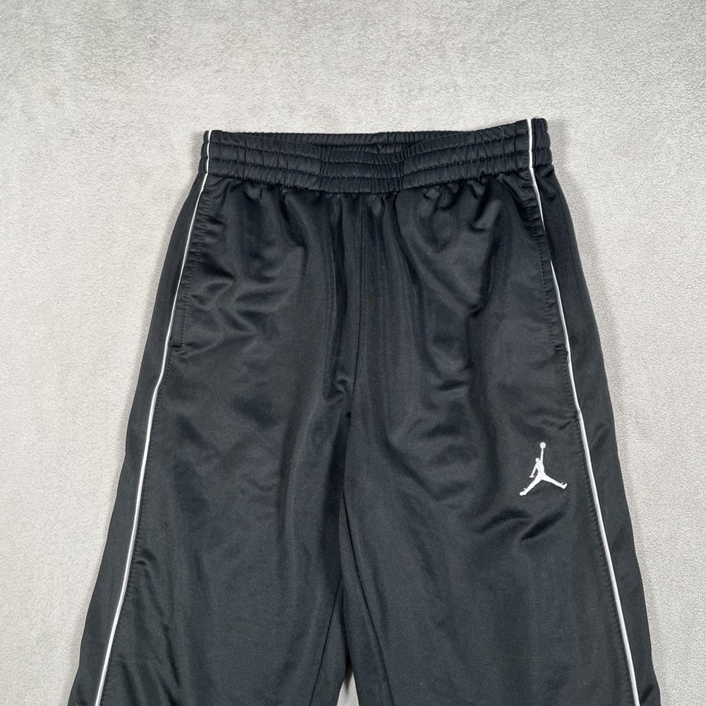 VTG Air Jordan Boy's Size M (10-12yrs) Black‎ Sweatpants White Stripe-EUC - Picture 4 of 10
